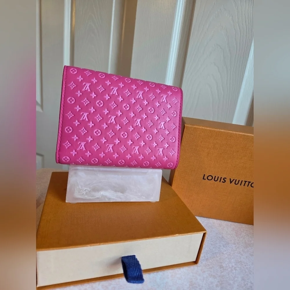 Louis Vuitton Nanogram Victorine Wallet – Pink Embossed Leather